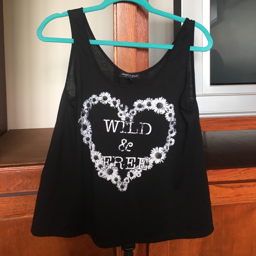 Women’s “Wild & Free” Daisy Heart Printed Graphic Racerback Tank Top | Kohl’s
